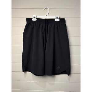 Adidas Men Black Athletic Shorts Drawstring Waist Performance‎ Gym Workout